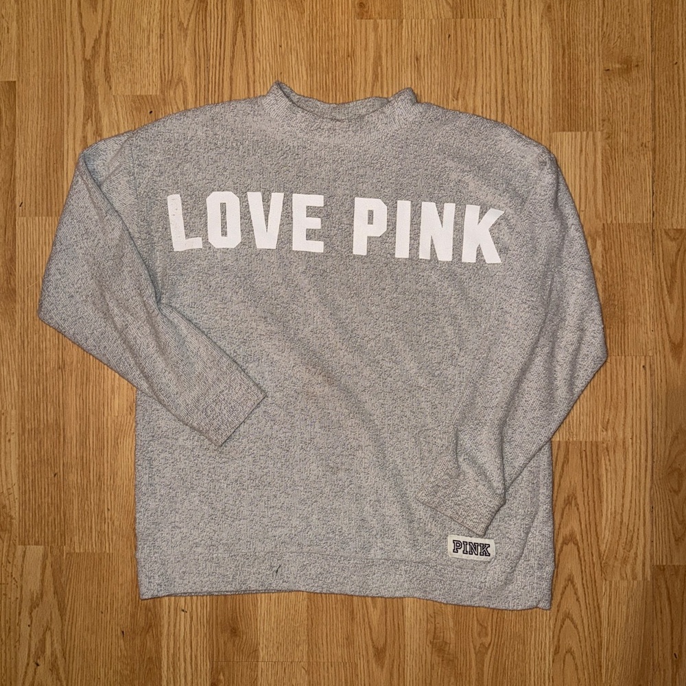 Victoria's Secret Love PINK Gray Sweater